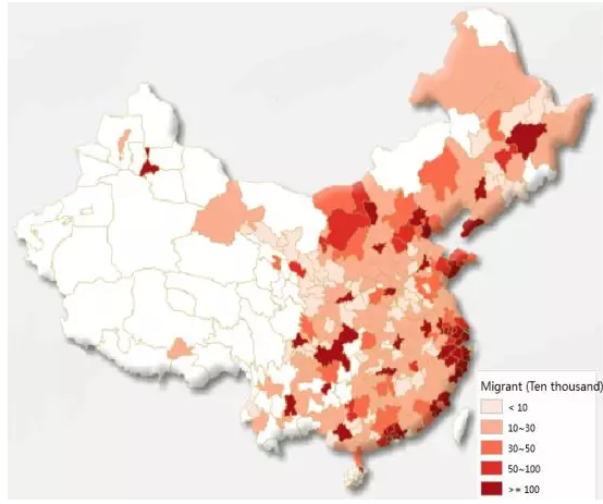 2010年人口流动图示