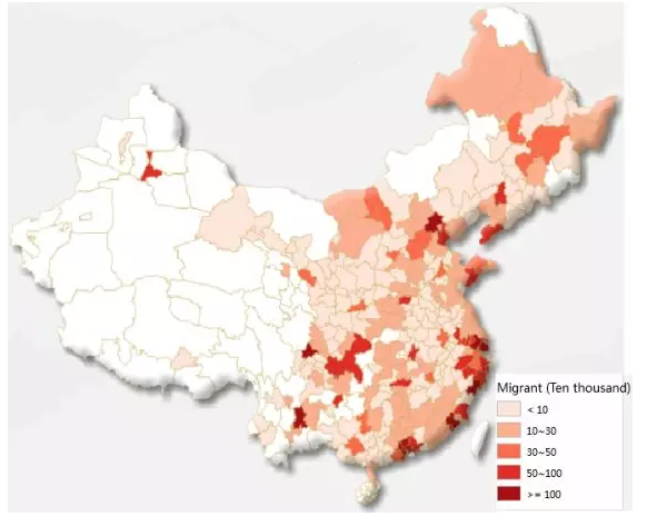 2000年人口流动图示