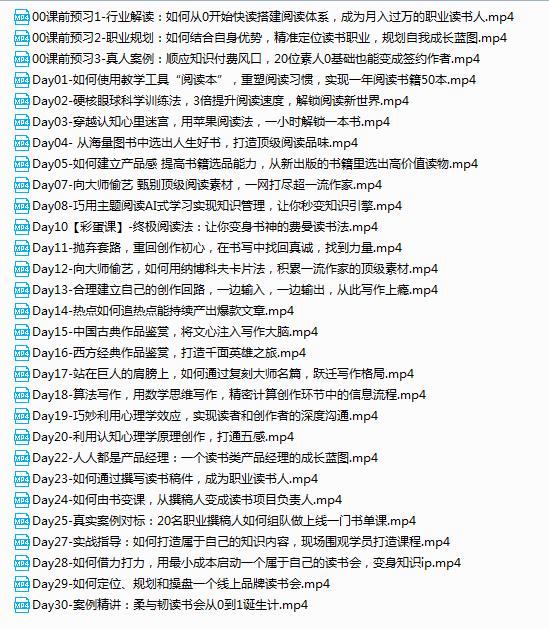 每天只花3小时《30天读书变现训练营》一份稿费1000+（全套课程）
